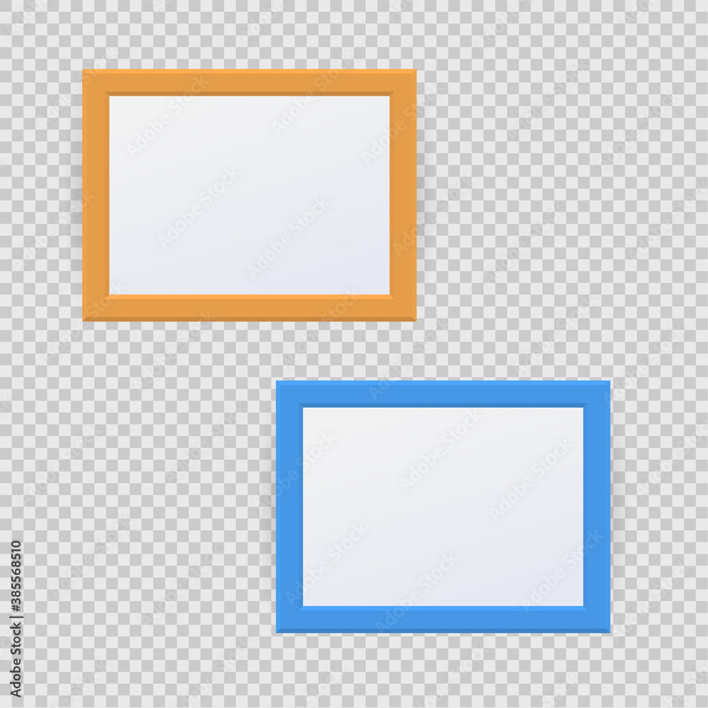 Presentation square picture frame design with shadow on transparent background Presentation square picture frame design with shadow on transparent background