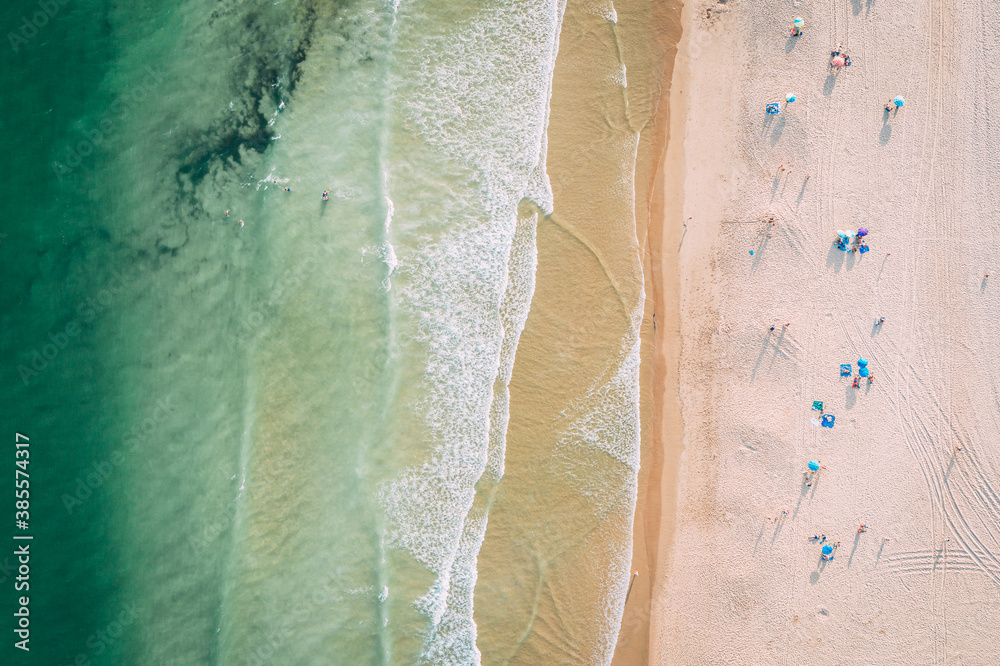 Cabanas beach in the Algarve during September from drone