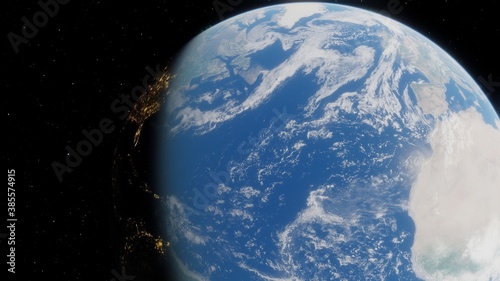 Earth planet viewed from space , 3d render of planet Earth © ANDREI