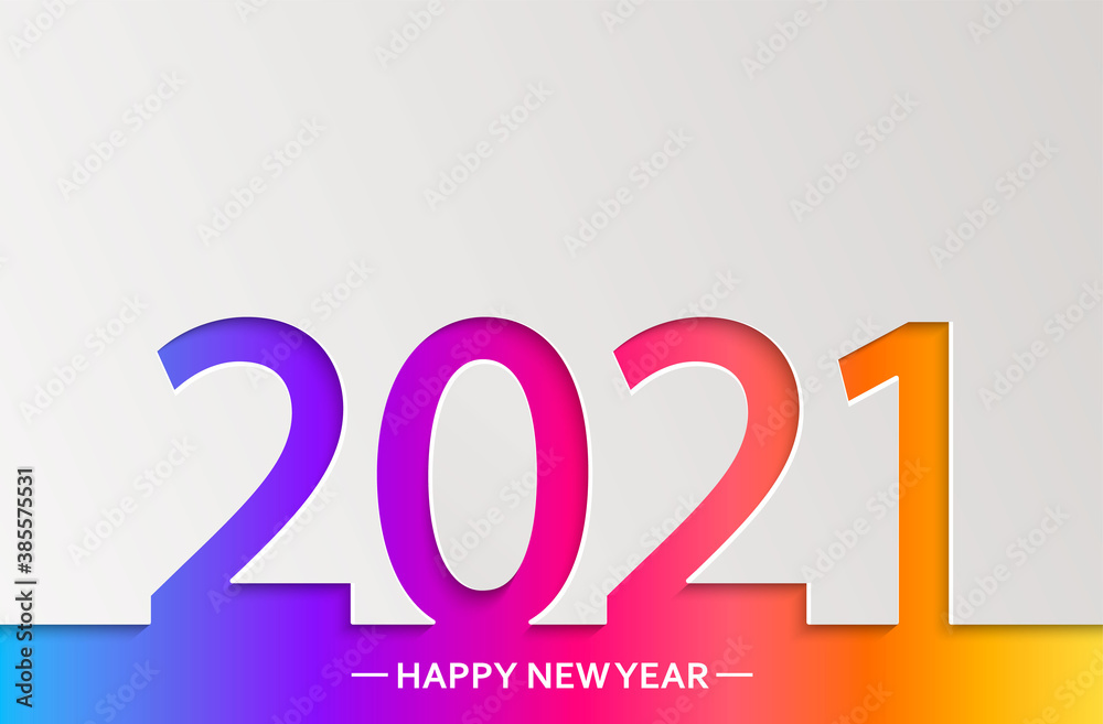 Happy 2021 new year, bright greetig card in paper style for your seasonal holidays flyers, invitations cards and christmas themed congratulations, leaflets and banners. Ox year. Vector illustration. Happy 2021 new year, bright greetig card in paper style for your seasonal holidays flyers, invitations cards and christmas themed congratulations, leaflets and banners. Ox year. Vector illustration.