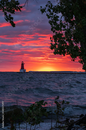 lighthouse at sunset