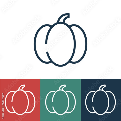 Linear vector icon with pumpkin