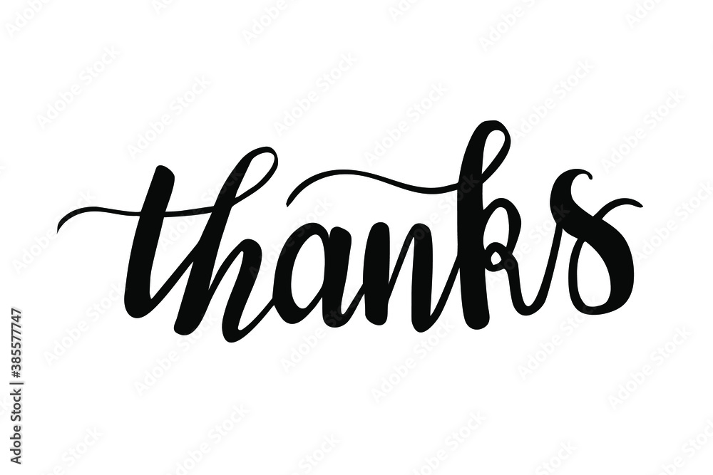 Thanks word hand lettering vector Thanks word hand lettering vector