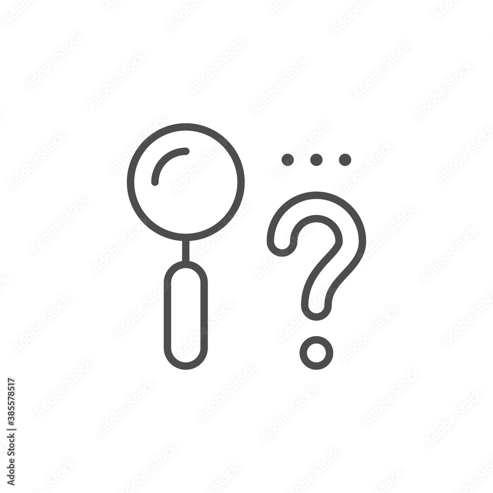 Finding solution line outline icon Finding solution line outline icon