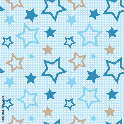 Asterisks. Seamless patterns. Design for fabric, wrapping paper, background, wallpaper. Vector. 
