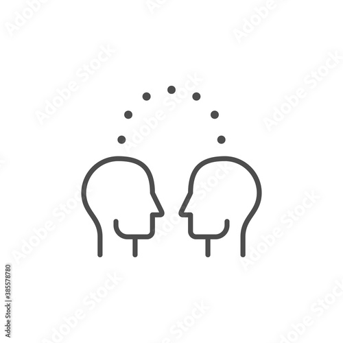 Psychologist and client line outline icon