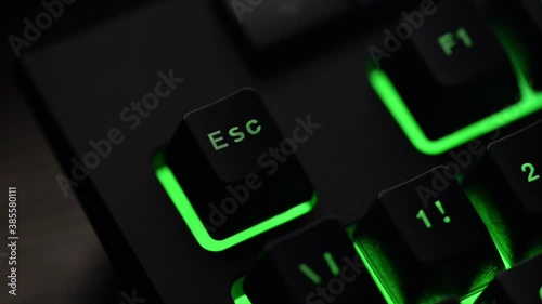 Multicolored computer keyboard. Beautiful keyboard illumination.