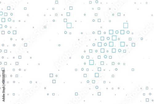 Light BLUE vector pattern with spheres, squares.