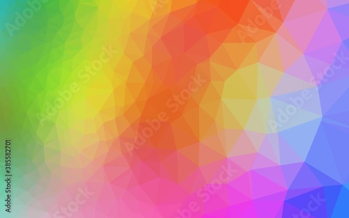 Light Multicolor, Rainbow vector triangle mosaic cover.