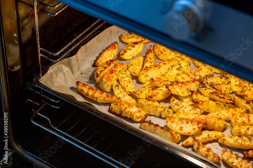Baked potatoes, delicious a...