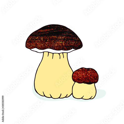 White mushrooms. Vector stock illustration eps10.