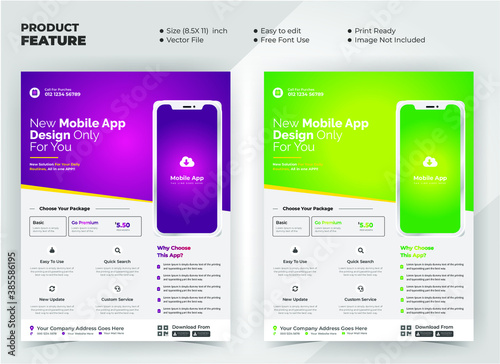 Mobile Application Advertising Promotional Flyer Template photo