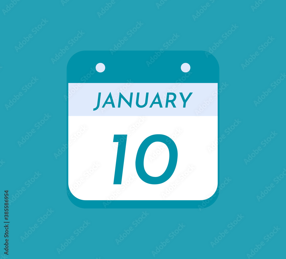 January 10 Single Day Calendar, 10 January January 10 Single Day Calendar, 10 January