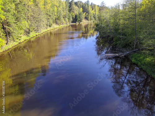 calm flow of the river in the daytime