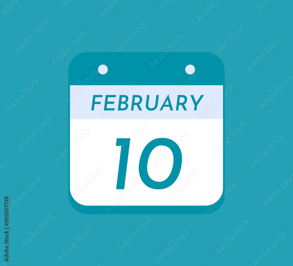 February 10 Single Day Calendar, 10 February February 10 Single Day Calendar, 10 February