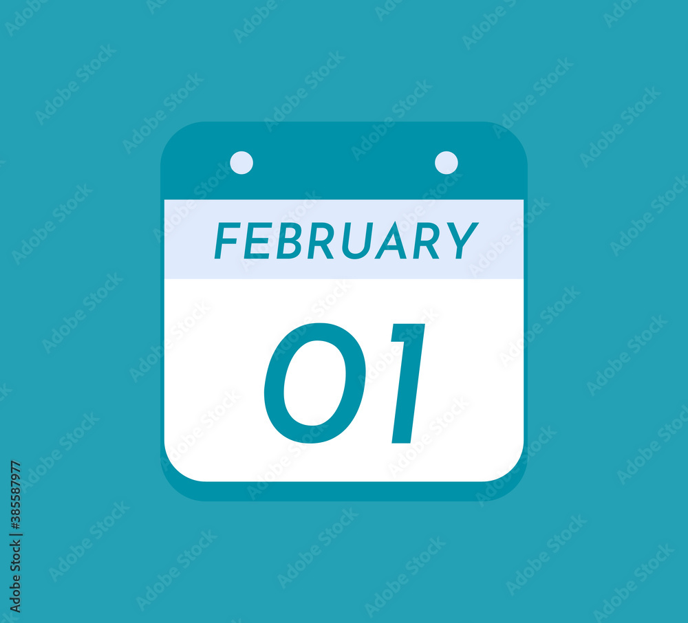 February 01 Single Day Calendar, 01 February February 01 Single Day Calendar, 01 February
