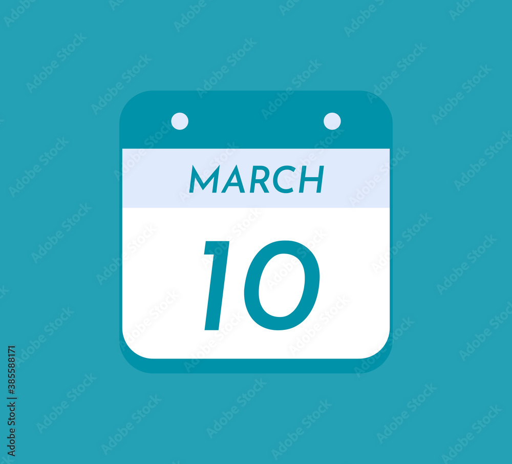 March 10 Single Day Calendar, 10 March March 10 Single Day Calendar, 10 March