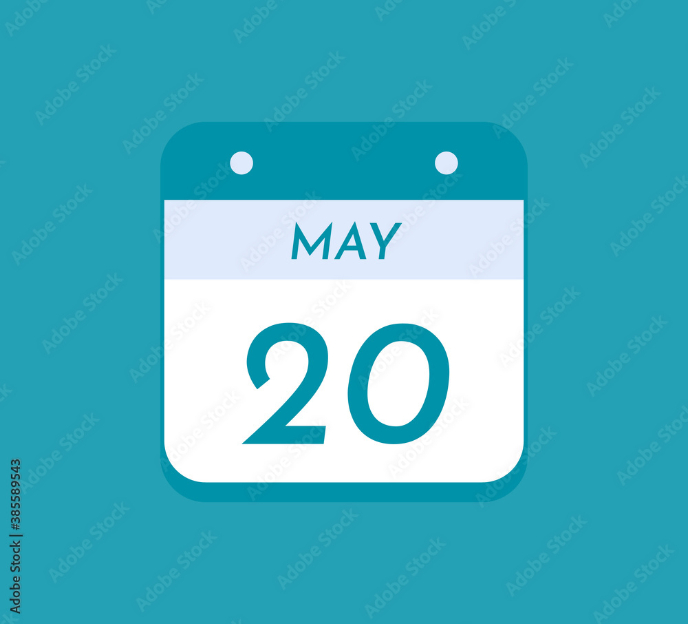 May 20 Single Day Calendar, 20 May May 20 Single Day Calendar, 20 May