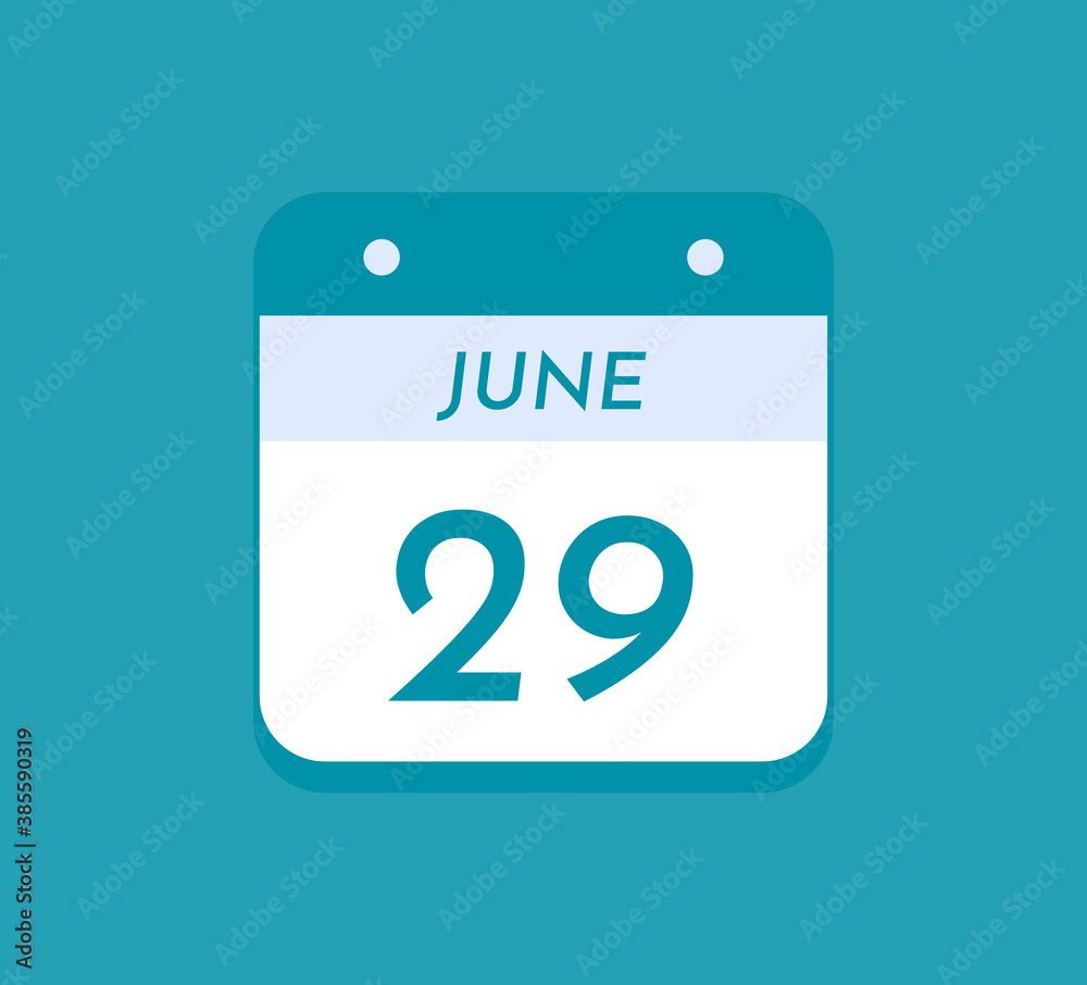 June 29 Single Day Calendar, 29 June June 29 Single Day Calendar, 29 June