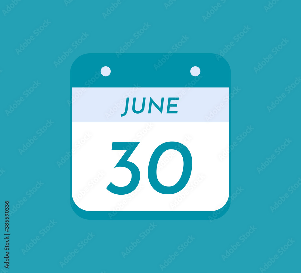June 30 Single Day Calendar, 30 June