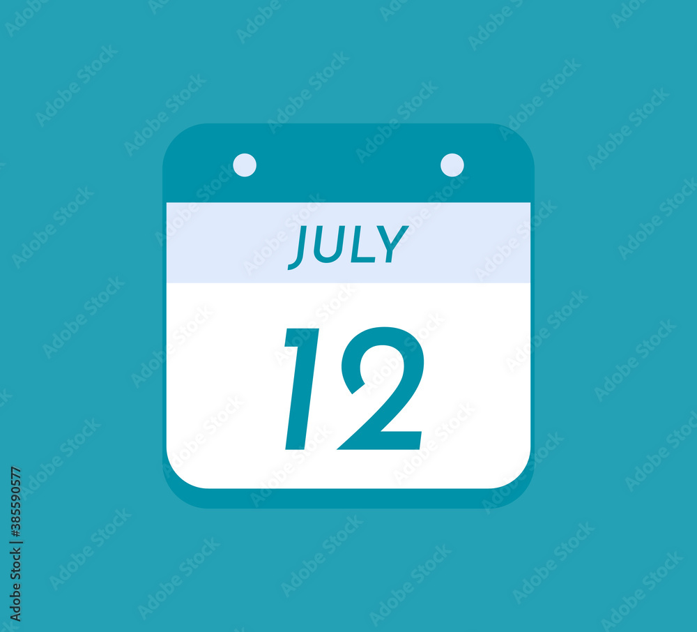 July 12 Single Day Calendar, 12 July