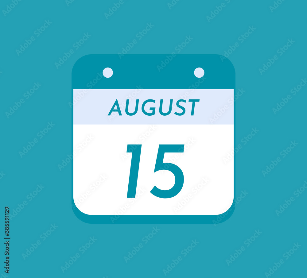 August 15 Single Day Calendar, 15 August August 15 Single Day Calendar, 15 August