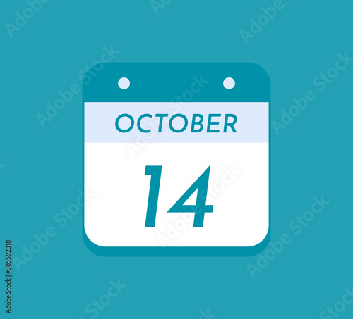 October 14 Single Day Calendar, 14 October