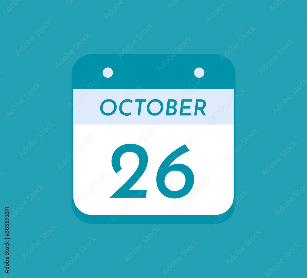 October 26 Single Day Calendar, 26 October October 26 Single Day Calendar, 26 October