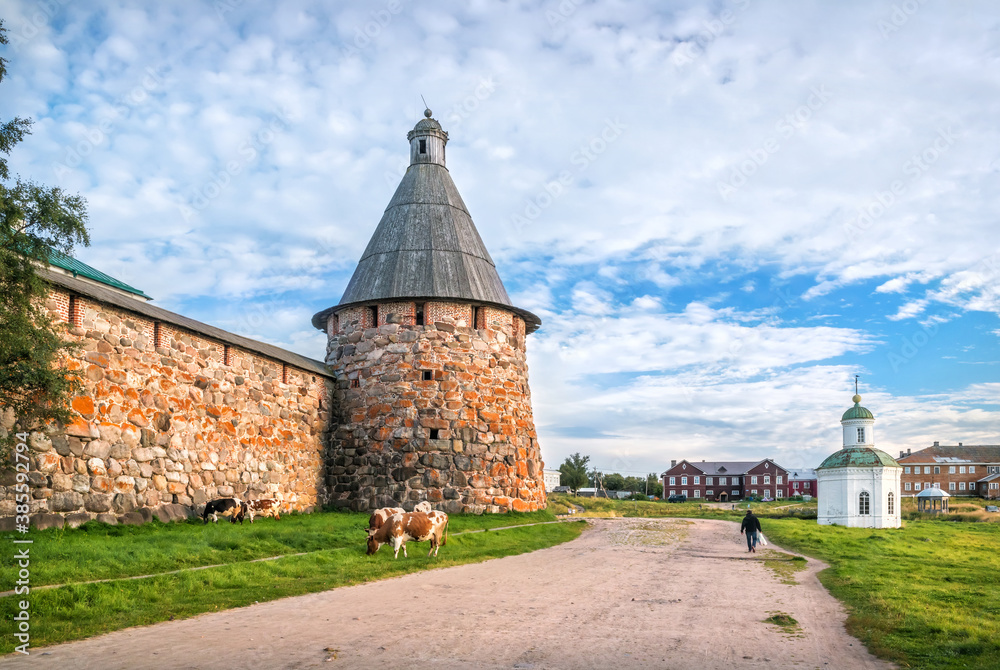 The spinning tower of the Solovetsky Monastery