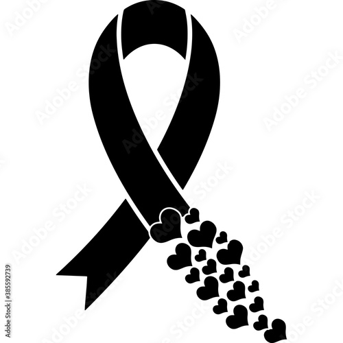CHD Awareness Ribbon Silhouette Vector