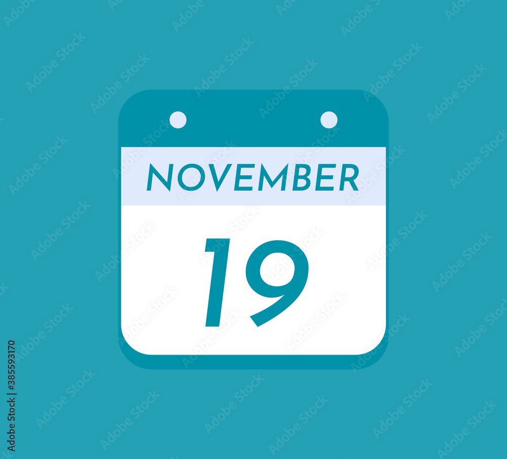 November 19 Single Day Calendar, 19 November November 19 Single Day Calendar, 19 November