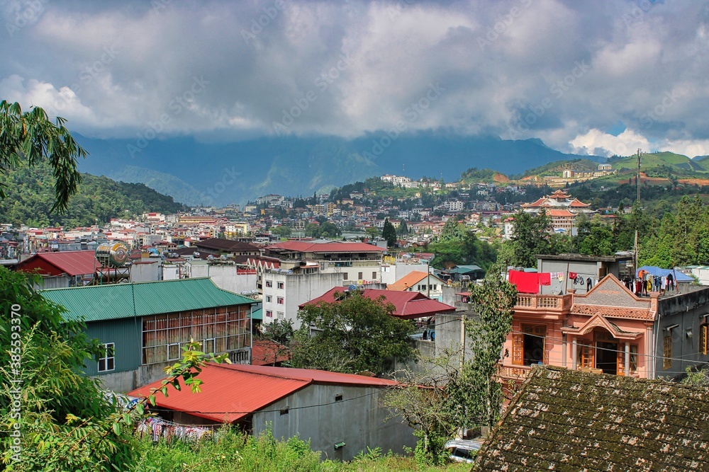 Sapa City in the Vietnamese Rice Mountains Sapa City in the Vietnamese Rice Mountains