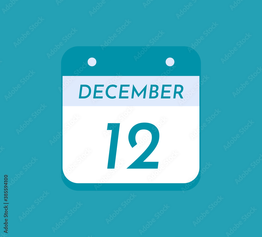 December 12 Single Day Calendar, 12 December December 12 Single Day Calendar, 12 December
