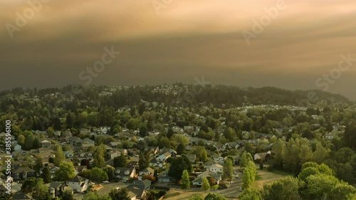 wildfire smoke pluming from a distance