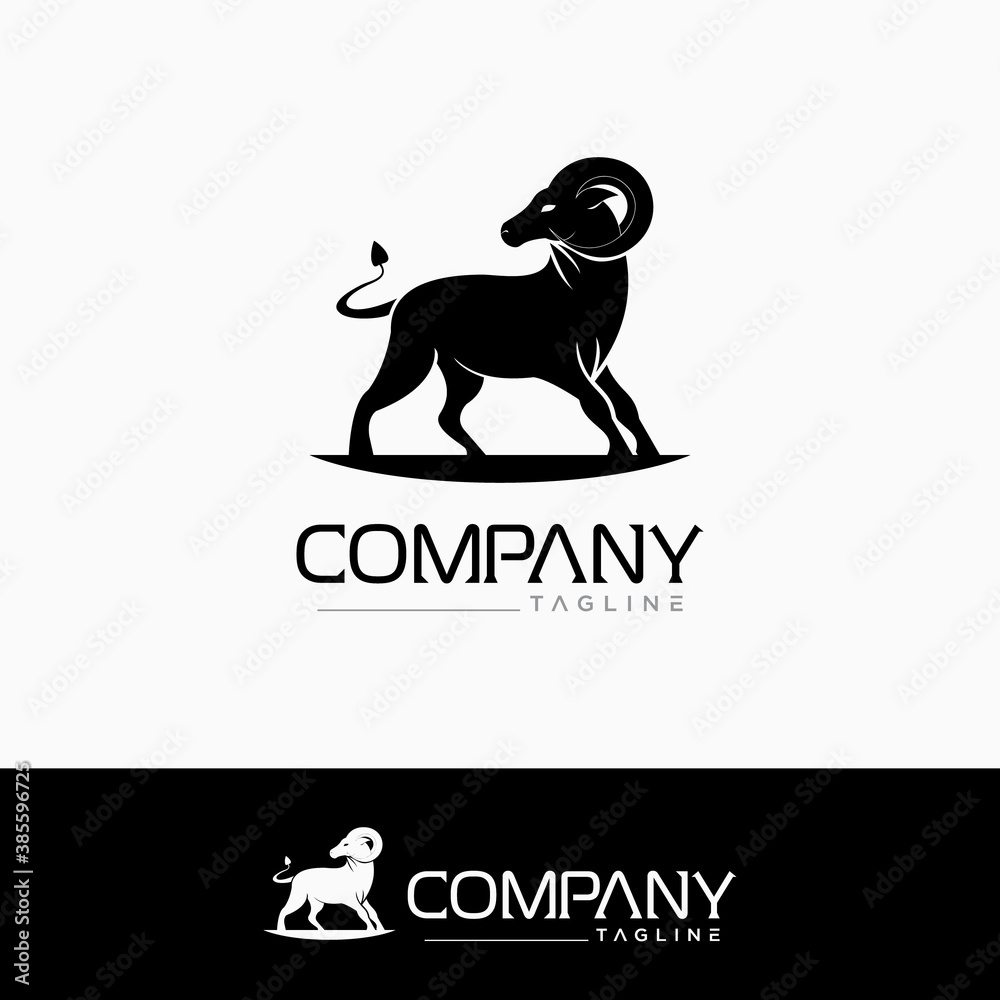 Creative goat logo, design vector template