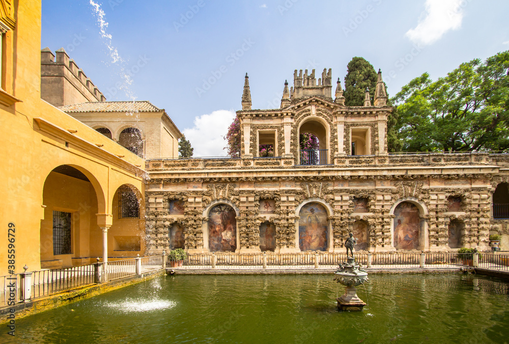 Real Alcazar Gardens in Seville, Spain