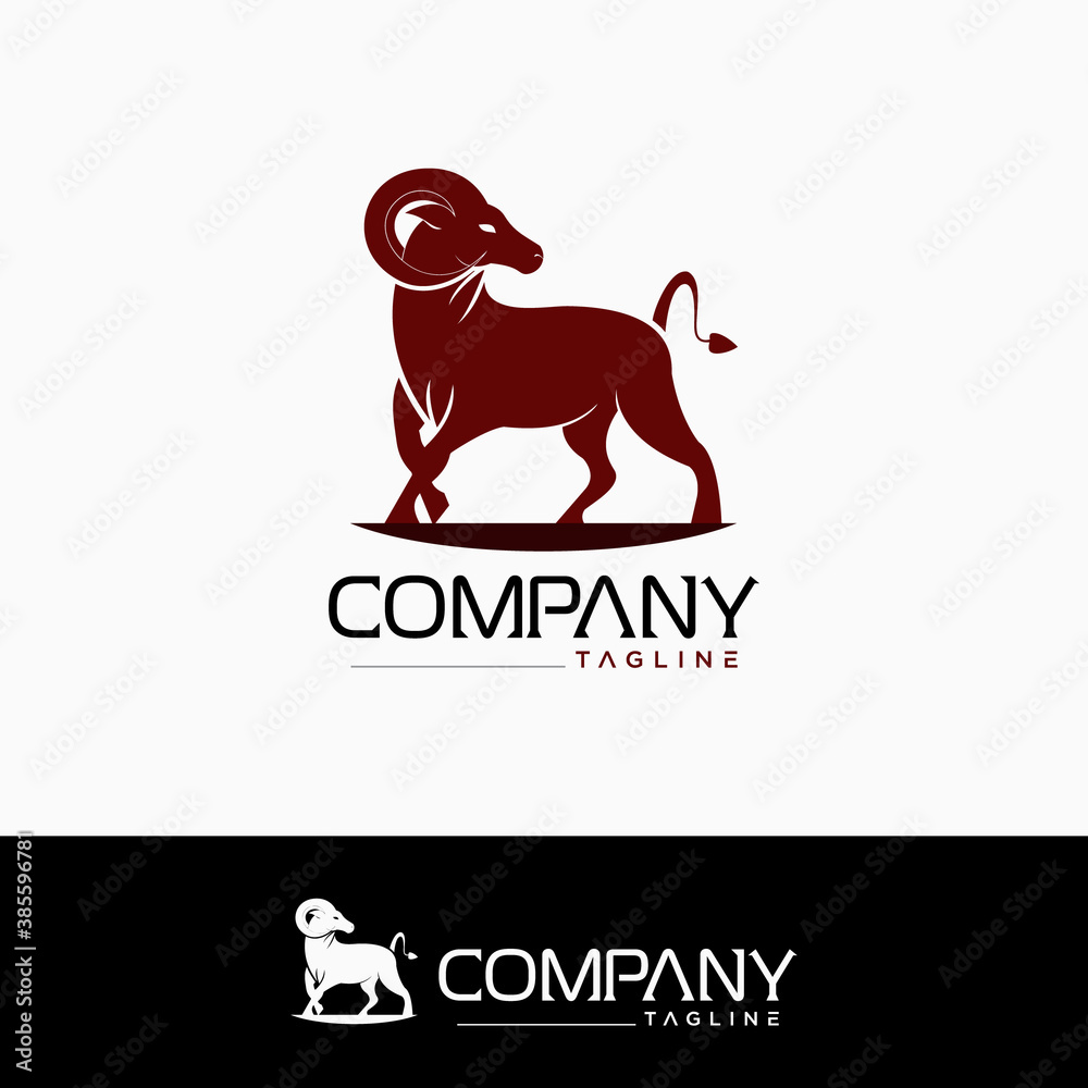 Creative goat logo, design vector template
