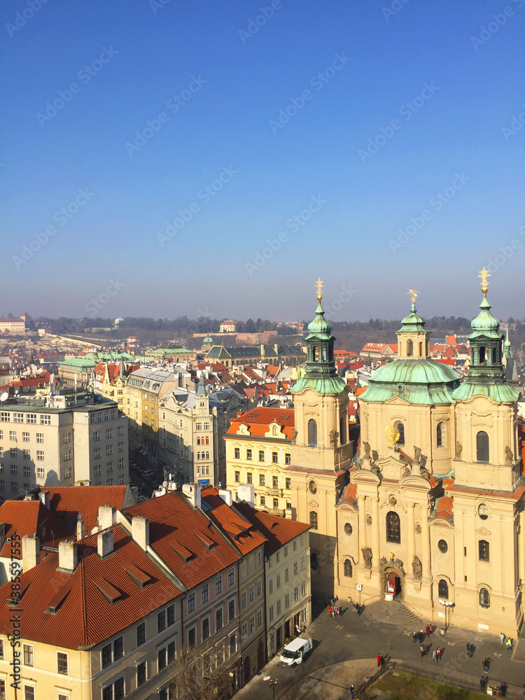 Fototapeta Aerial city view of Prague, Czech Republic