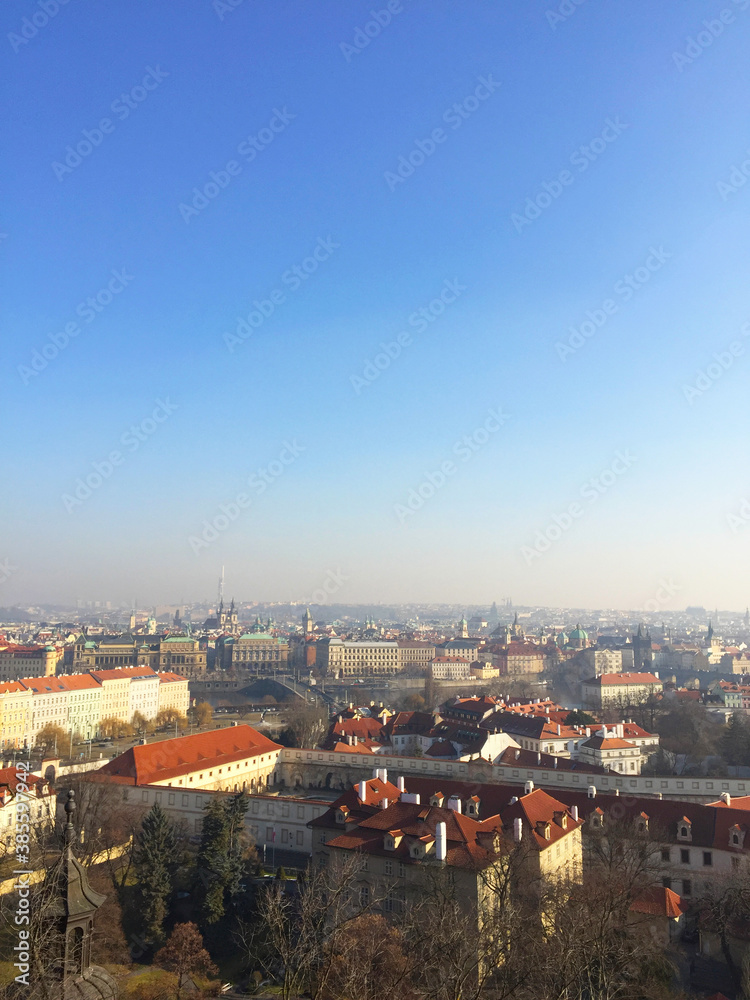 Aerial city view of Prague, Czech Republic