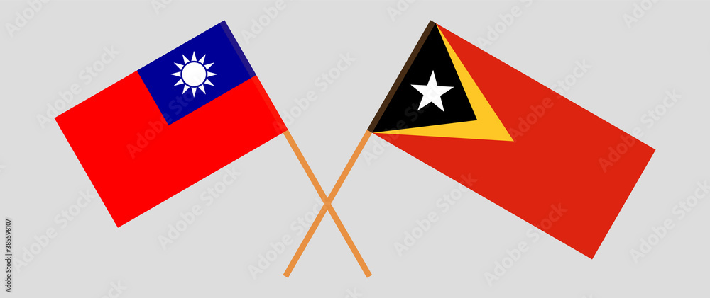 Crossed flags of East Timor and Taiwan Crossed flags of East Timor and Taiwan