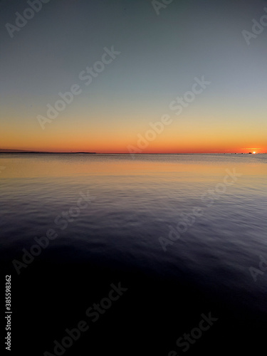 sea with sunset lighting in the summer