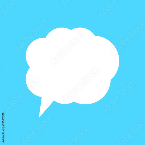 Cartoon speech or think bubble, empty communication cloud. Vector design element.