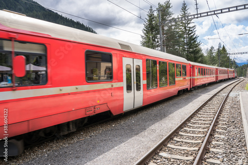 Regional train comes to the station, Switzerland