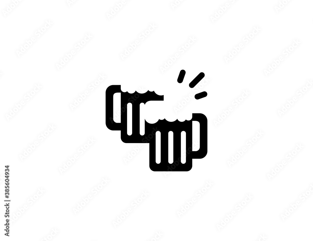 Clinking Beer Mugs Vector Icon Clinking Beer Mugs Vector Icon
