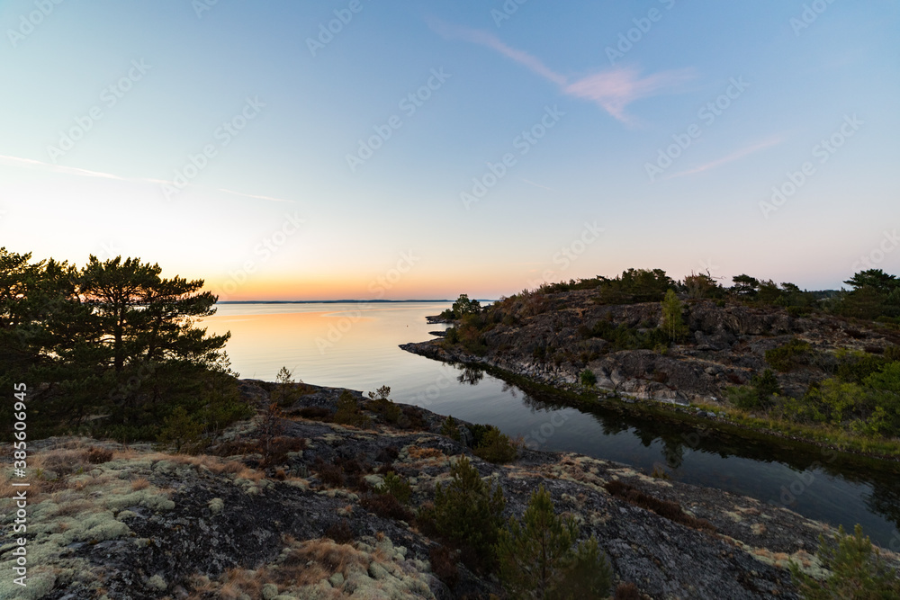 Beautiful seascape over a bay in Stockholm archipelago, Sweden