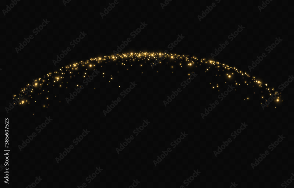 Gold glitter, glitter effect. Gold light, a flash of sparkles. Light