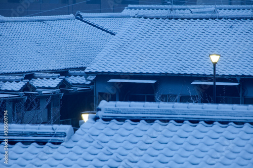 住宅屋根の積雪
