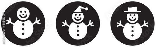 BONHOMME DE NEIGE NOIR ET BLANC