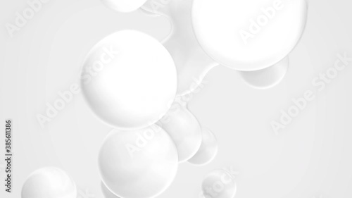 3d Abstract Bright White Metaballs Background