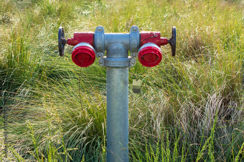 An industrial fire hydrant outdoors in regional Australia
